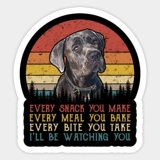 Retro Great Danes Every Snack You Make Every Meal You Bake Sticker